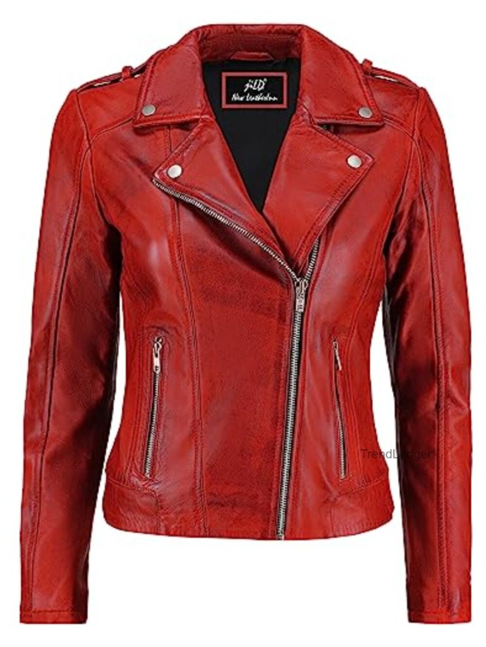 Vintage Biker Style Real Lambskin Leather Motorcycle Jacket Women